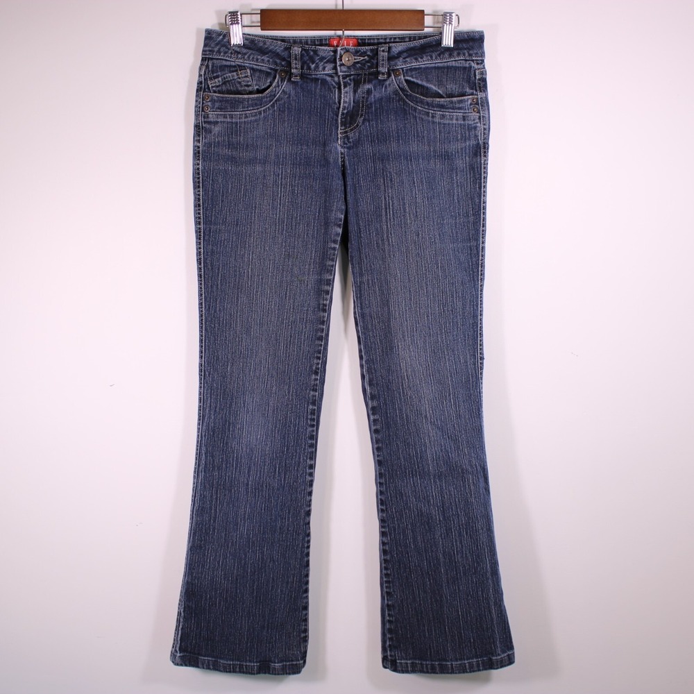 Elle Jeans Womens 4 Dark Monaco Low Rise Bootcut Western Prep Denim Y2K 30.5x30